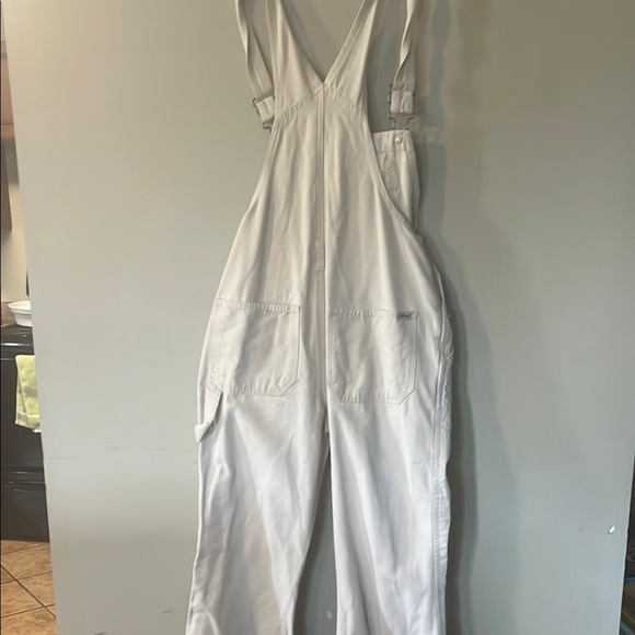 Old Navy White Overall Jeans Straight Leg - Picture 4 of 4